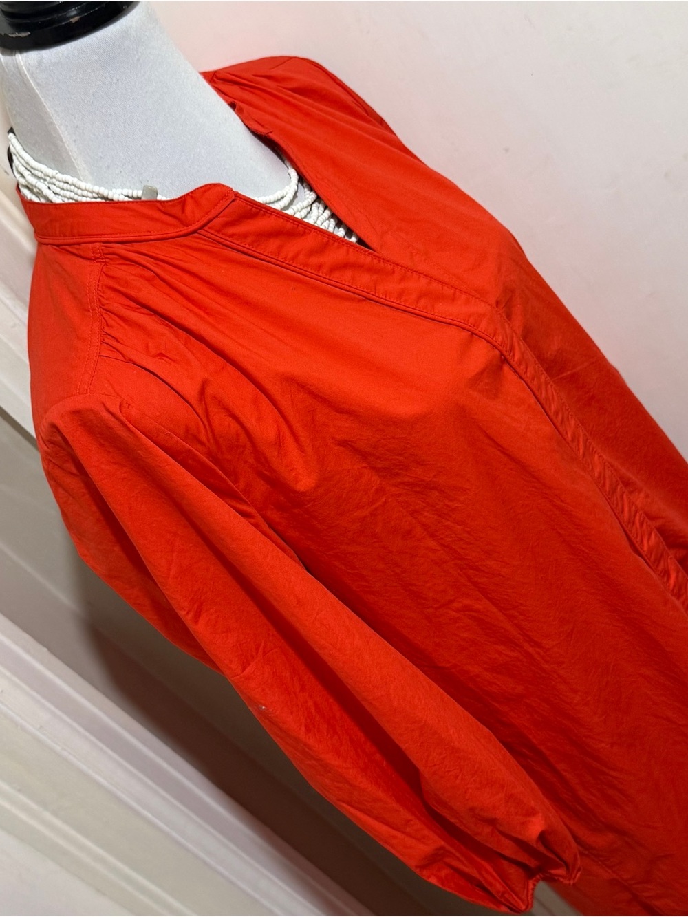 LOFT Bright Red Button-Up Dress - Picture 4 of 14